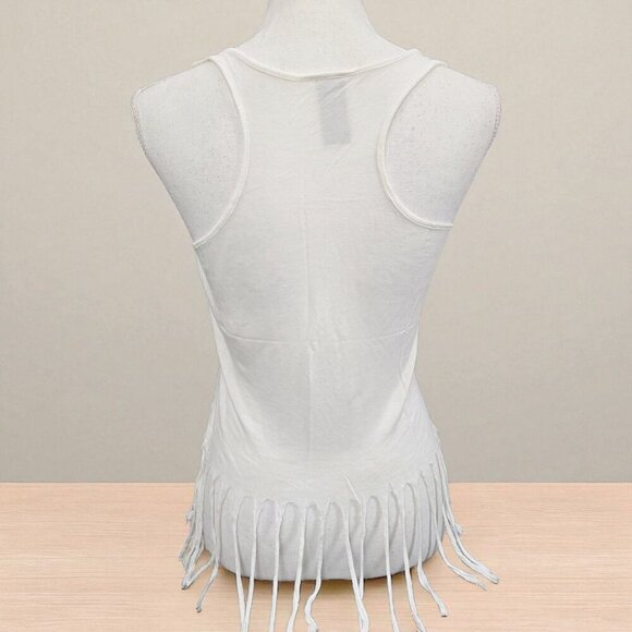 Rock & Rose Elephant Fringe Tank Top – Tribal Print, Scoop Neck, Cotton Blend S - Picture 3 of 7